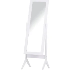 Miroir à pied inclinaison réglable dim. 47L x 46l x 148H cm MDF blanc