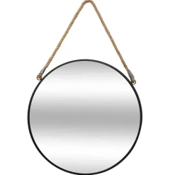 Miroir à suspendre Corde noir D55 cm - Atmosphera