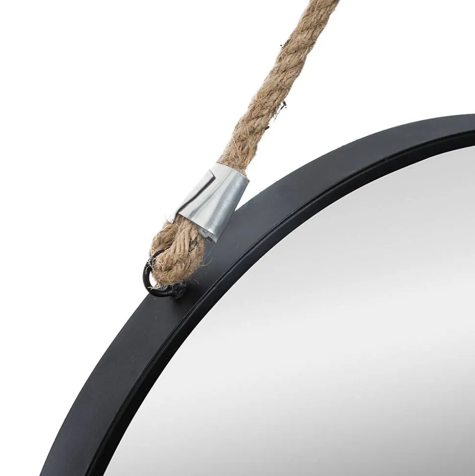 Miroir à suspendre Corde noir D55 cm - Atmosphera