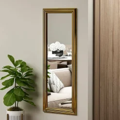 Miroir Adrastea, Verre miroité, Objet d'ameublement mural, Décoration avec miroir, 40x3h105 cm, Or