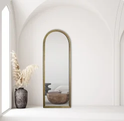 Miroir arc style arrondi effet doré Windows L.60 x H.170 x ep.5 cm