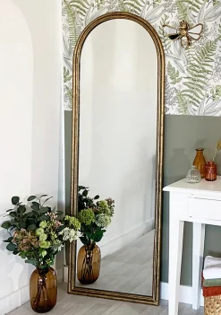 Miroir arc style arrondi effet doré Windows L.60 x H.170 x ep.5 cm