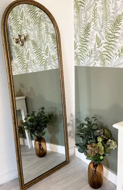 Miroir arc style arrondi effet doré Windows L.60 x H.170 x ep.5 cm