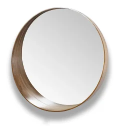 Miroir asymétrique en bois finition noyer l.60 x L.60 cm