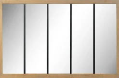 Miroir atelier 5 bandes bois et métal L.140 x l.90 cm