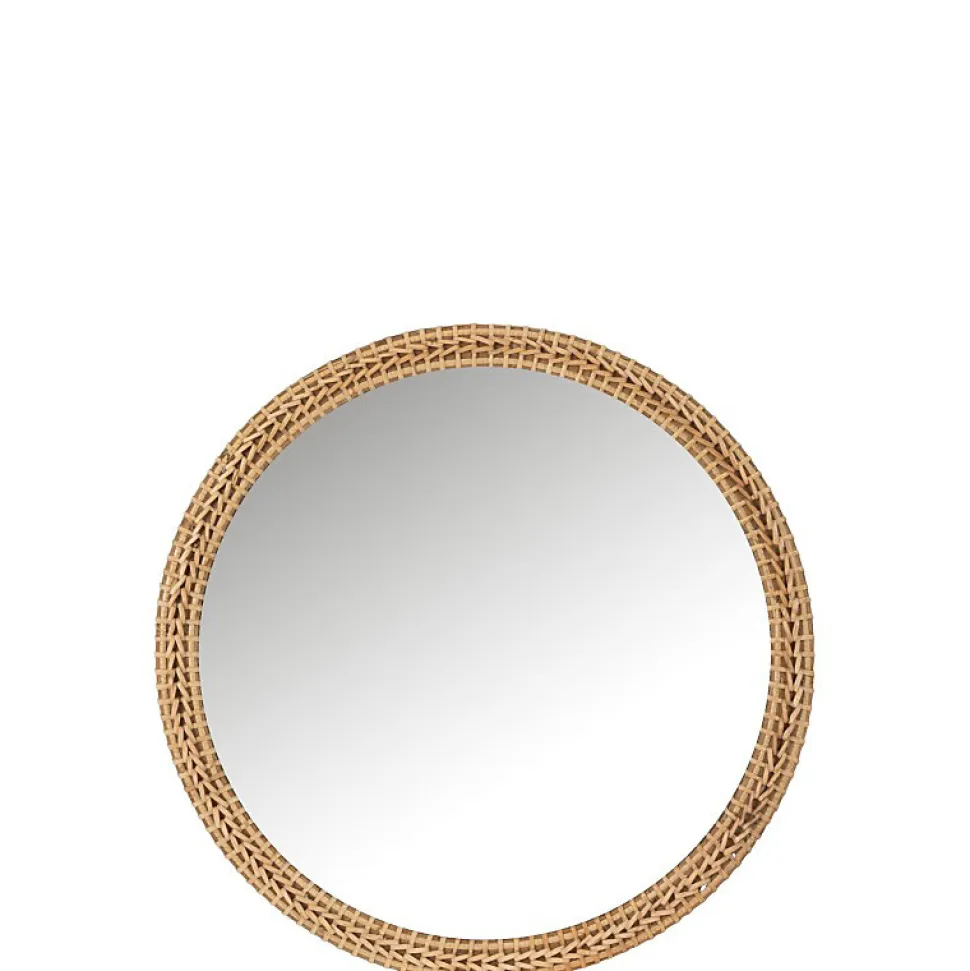 Miroir avec cadre en bois naturel 75x14x75 cm