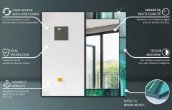 Miroir Avec Cadre En Verre Tulup 60x60 cm Métal Rouillé Tendance Miroir Design Entrée