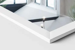 Miroir avec Cadre Wallfluent 36x156 cm Cadre Blanc de Style Moderne Sur Toute La Longueur