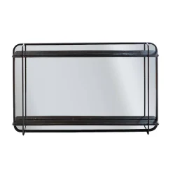 Miroir avec étagère en bois et métal Jill