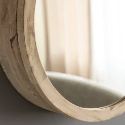 Miroir avec étagères en bois de manguier clair Juliet