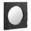 Miroir carré en poly résine mgo coleur noir
