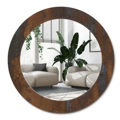 Miroir Cercle Ovale Motif XXL Wallfluent fi100 cm Métallique Rustique Salle de Bain Scandinave
