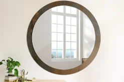 Miroir Cercle Ovale Motif XXL Wallfluent fi100 cm Métallique Rustique Salle de Bain Scandinave