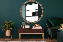 Miroir Circulaire avec Cadre Imprimé Décoratif Tulup 100 cm - 86 cm Fleurs Rétro