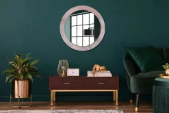 Miroir Circulaire avec Cadre Imprimé Décoratif Tulup 70 cm - 56 cm Pierre Rose