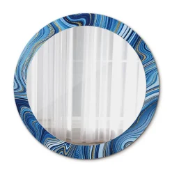 Miroir Circulaire avec Cadre Imprimé Décoratif Tulup 80 cm - 66 cm Rivière De Marbre