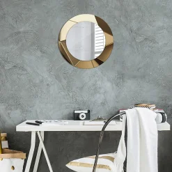 Miroir Circulaire avec Cadre Imprimé Décoratif Tulup 50 cm - 36 cm Abstraction Moderne