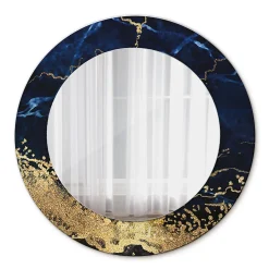 Miroir Circulaire avec Cadre Imprimé Décoratif Tulup 50 cm - 36 cm Marbre Bleu