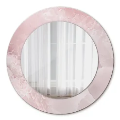 Miroir Circulaire avec Cadre Imprimé Décoratif Tulup 50 cm - 36 cm Pierre Rose