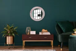 Miroir Circulaire avec Cadre Imprimé Décoratif Tulup 50 cm - 36 cm Pierre Rose