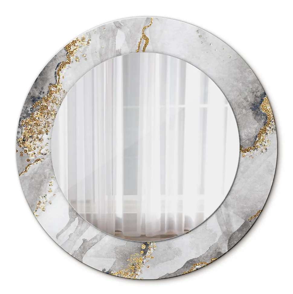 Miroir Circulaire avec Cadre Imprimé Décoratif Tulup 50 cm - 36 cm Motif Marbré