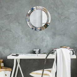 Miroir Circulaire avec Cadre Imprimé Décoratif Tulup 50 cm - 36 cm Vitrail