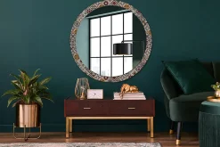 Miroir Circulaire avec Cadre Imprimé Décoratif Tulup 100 cm - 86 cm Motif Turc