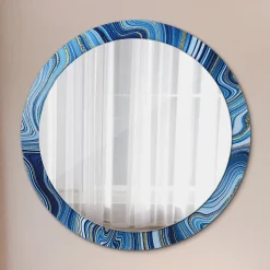 Miroir Circulaire avec Cadre Imprimé Décoratif Tulup 90 cm - 76 cm Rivière De Marbre