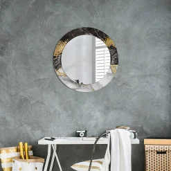 Miroir Circulaire avec Cadre Imprimé Décoratif Tulup 60 cm - 46 cm Loft En Marbre