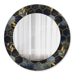 Miroir Circulaire avec Cadre Imprimé Décoratif Tulup 50 cm - 36 cm Marbre Hexagonal