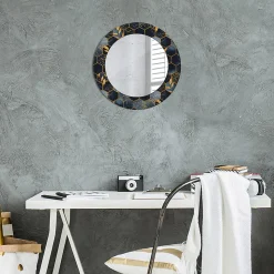 Miroir Circulaire avec Cadre Imprimé Décoratif Tulup 50 cm - 36 cm Marbre Hexagonal