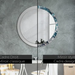 Miroir Circulaire avec Cadre Imprimé Décoratif Tulup 90 cm - 76 cm Mer Agitée
