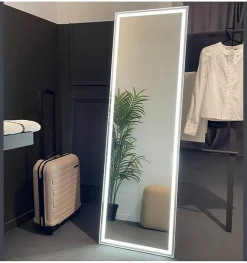 Miroir complet avec lumière LED frontale - lumière blanche neutre (4000K) - 160 x 50cm - Modèle Paris
