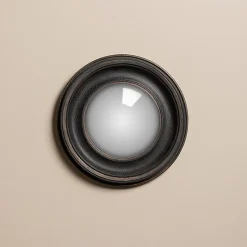 Miroir convexe patine noire 24cm