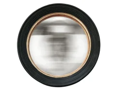 Miroir convexe rond style vintage effet mat noir et doré ⌀48,5 x L.48,5 x H.48,5 x ep.5 cm