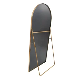Miroir De Courtoisie Arqué Pleine Longueur 180 X 80 Cm, Adapté à La Chambre, Au Salon, Doré