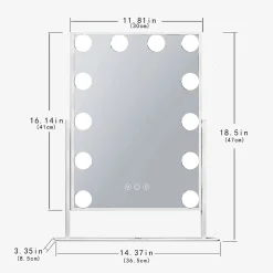 Miroir de maquillage hollywood coiffeuse avec lumière 30x41cm