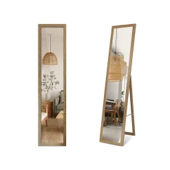 Miroir Debout Tulup 156x36 cm avec un cadre MDF effet bois pour le dressing