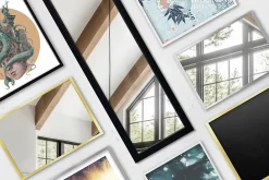 Miroir Debout Tulup 156x36 cm avec un cadre MDF effet bois pour le dressing