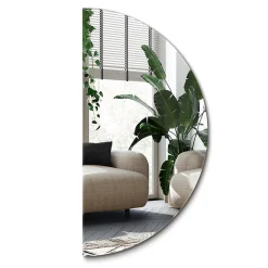 Miroir Demi-Rond Classique Wallfluent 1/2 - 80 cm Miroir Pratique Pour Chambre Ou Hall