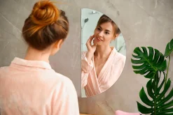 Miroir Demi-Rond Classique Wallfluent 1/2 - 80 cm Miroir Pratique Pour Chambre Ou Hall