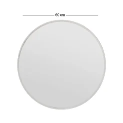 Miroir Dlucchin, Verre miroité, Objet d'ameublement mural, Décoration avec miroir, 60x2h60 cm, Blanc