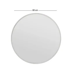 Miroir Dlucchin, Verre miroité, Objet d'ameublement mural, Décoration avec miroir, 60x2h60 cm, Blanc