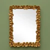 Miroir doré fleurs de Gingko 43x32cm