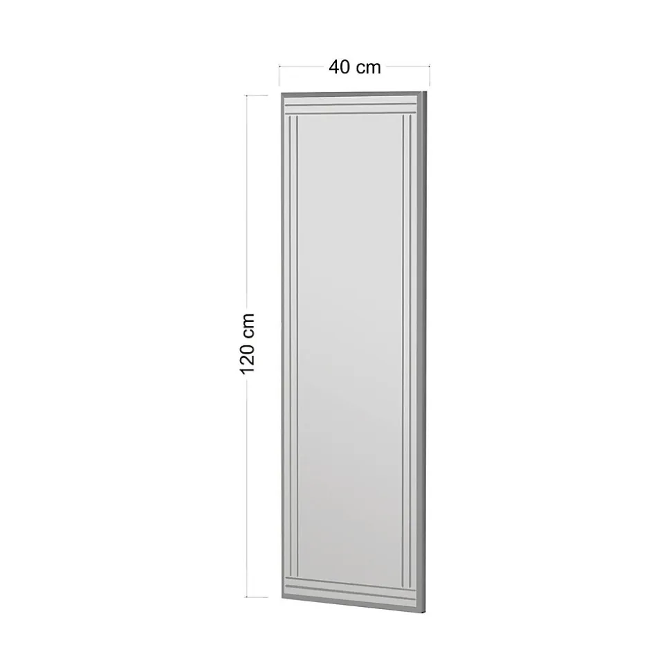 Miroir Dperisi, Verre miroité, Objet d'ameublement mural, Décoration avec miroir, 40x2h120 cm, Blanc