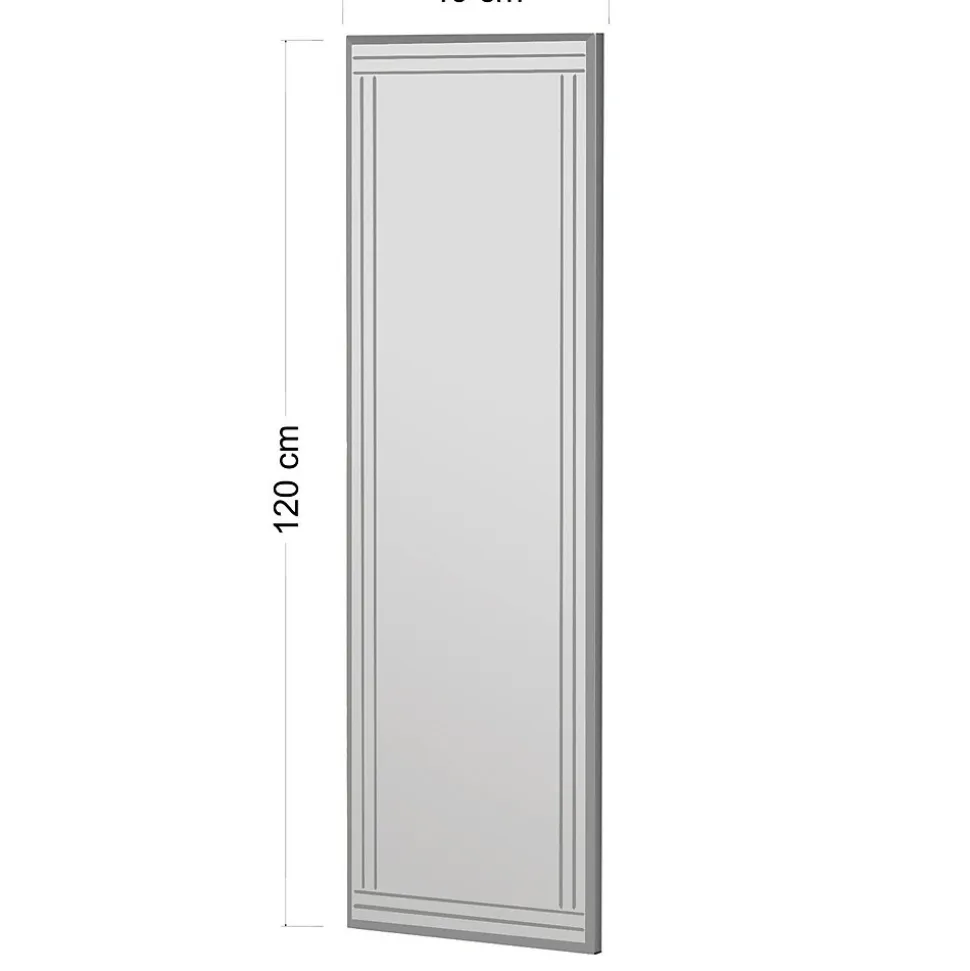 Miroir Dperisi, Verre miroité, Objet d'ameublement mural, Décoration avec miroir, 40x2h120 cm, Blanc