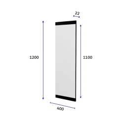 Miroir Dprenn, Verre miroité, Objet d'ameublement mural, Décoration avec miroir, 40x2h120 cm, Noir