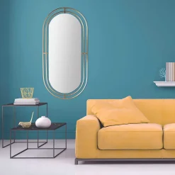 Miroir en métal ovale à suspendre
