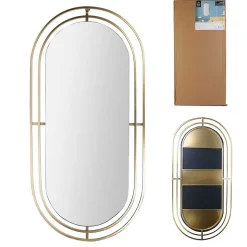 Miroir en métal ovale à suspendre