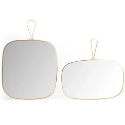 Miroir en verre et métal doré James 30x30 cm